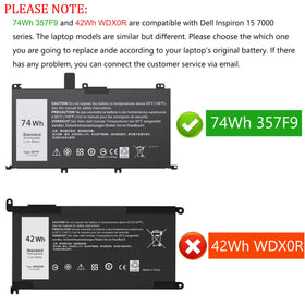 VNYUNQWE 0357F9 battery for Inspiron; supports long runtimes with safe charging.