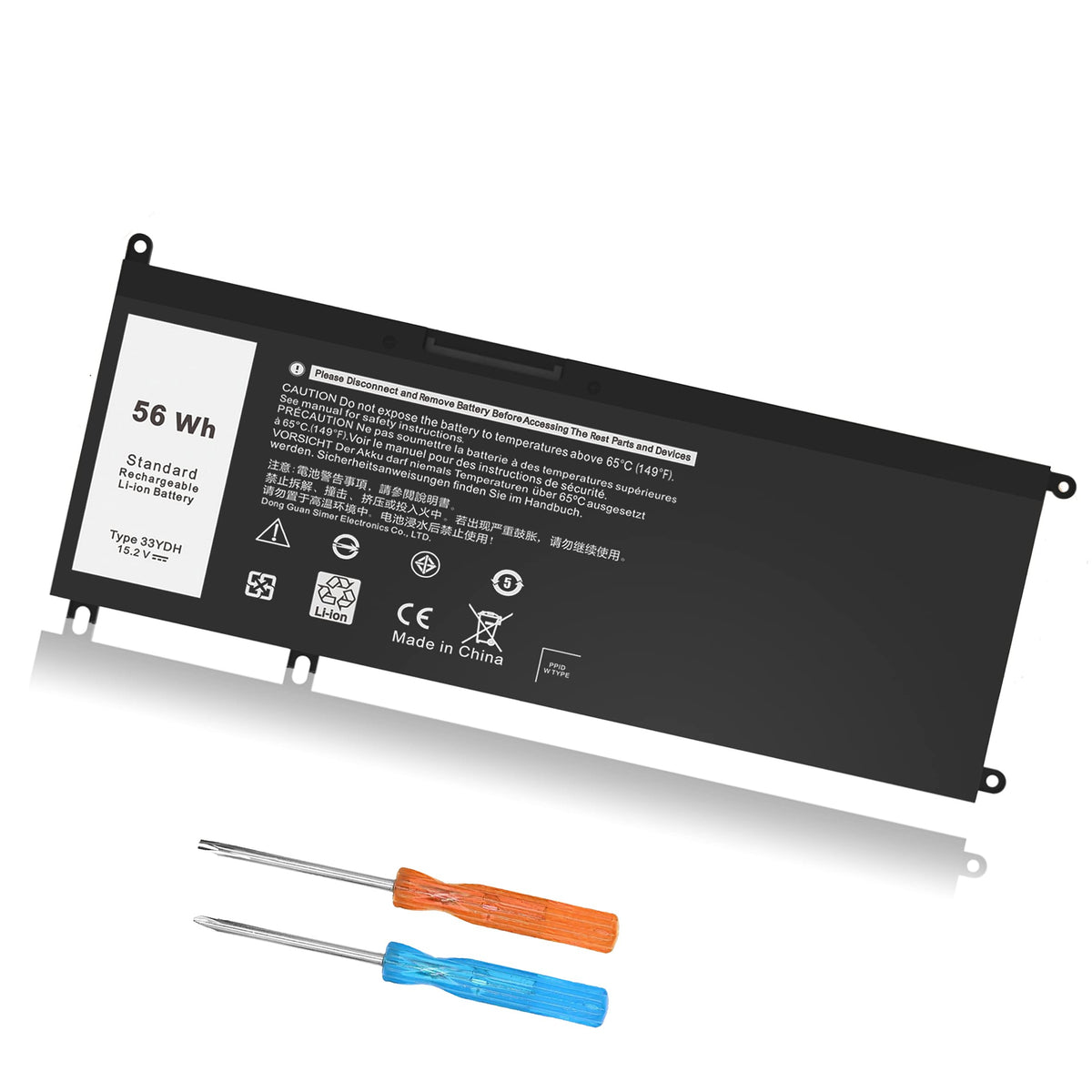 VNYUNQWE 33YDH battery packaging for safe Dell replacement