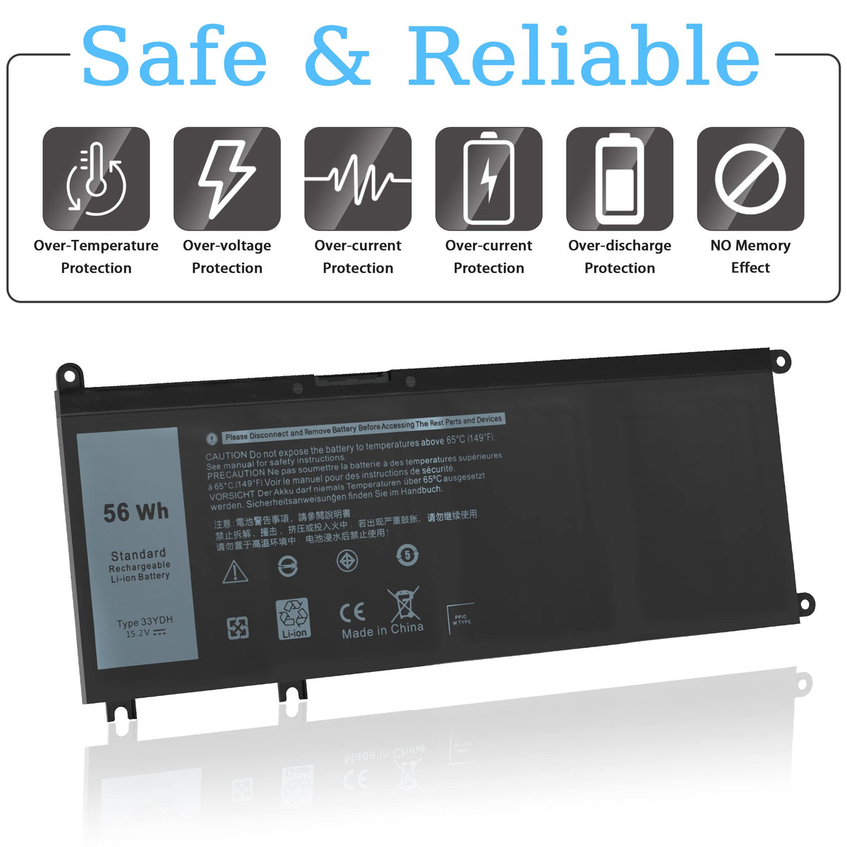 VNYUNQWE 4-cell 56Wh battery construction and power