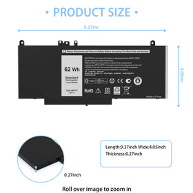 VNYUNQWE battery side profile showing slim dimensions for correct installation