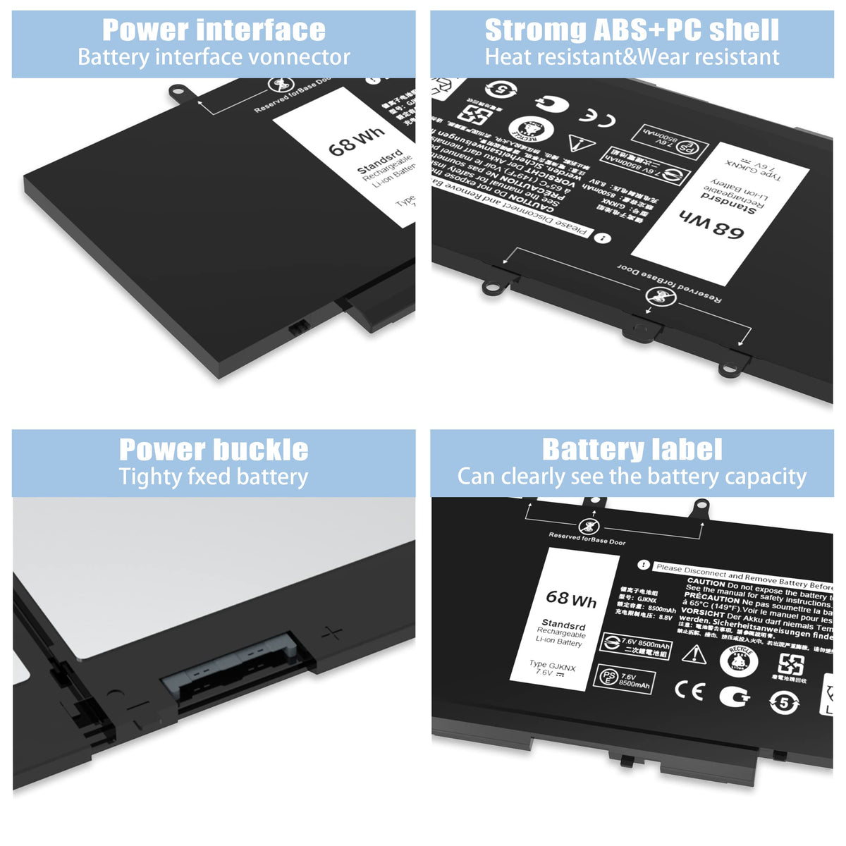 VNYUNQWE connector detail view highlighting correct plug fit for Dell laptops