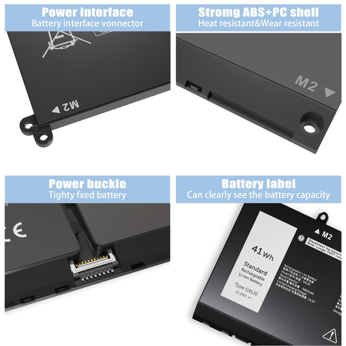 VNYUNQWE battery with included screwdrivers and instructions for easy install