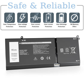 VNYUNQWE battery next to laptop for scale showing correct size fit