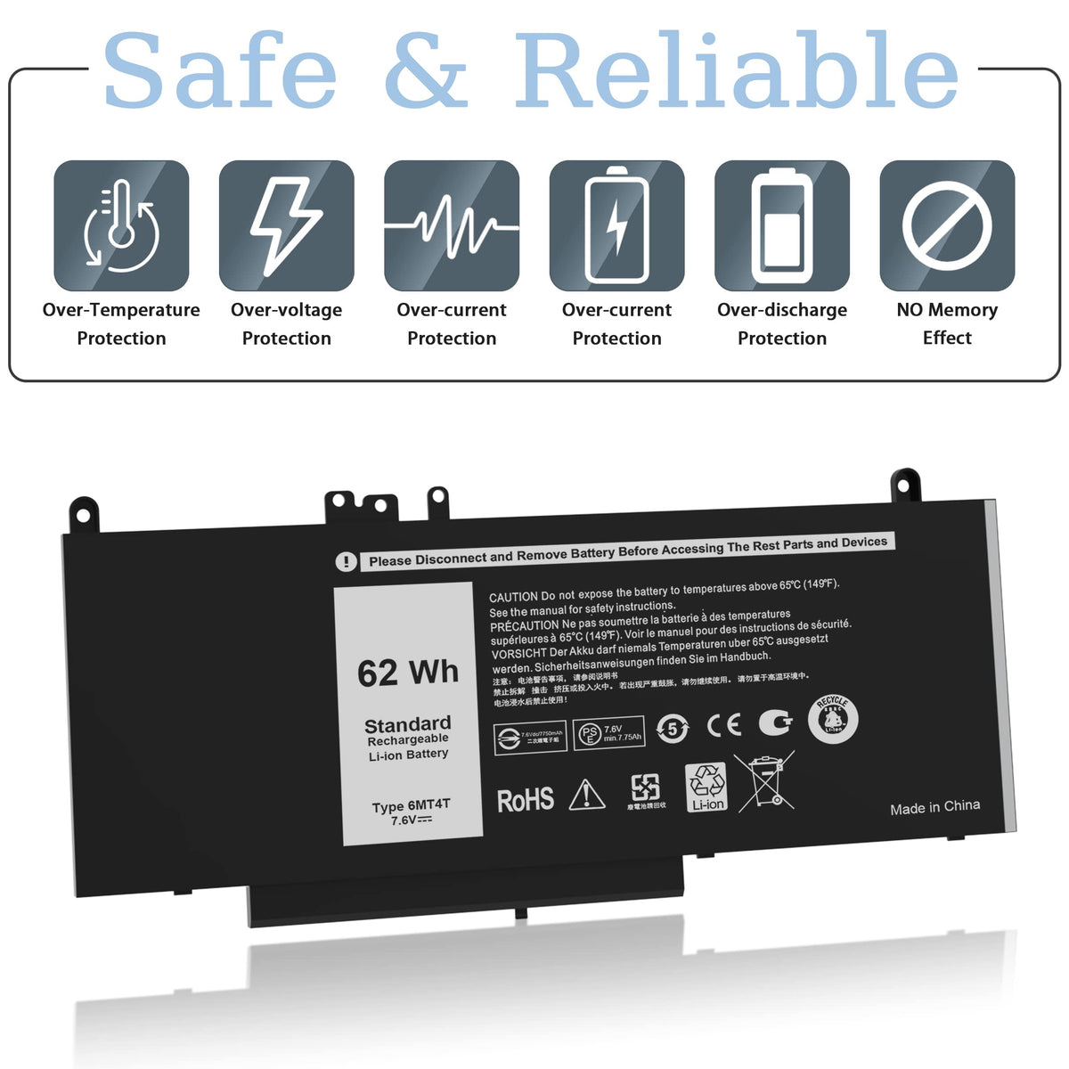 VNYUNQWE battery installed in a Dell Latitude E5470 demonstrating easy swap benefit
