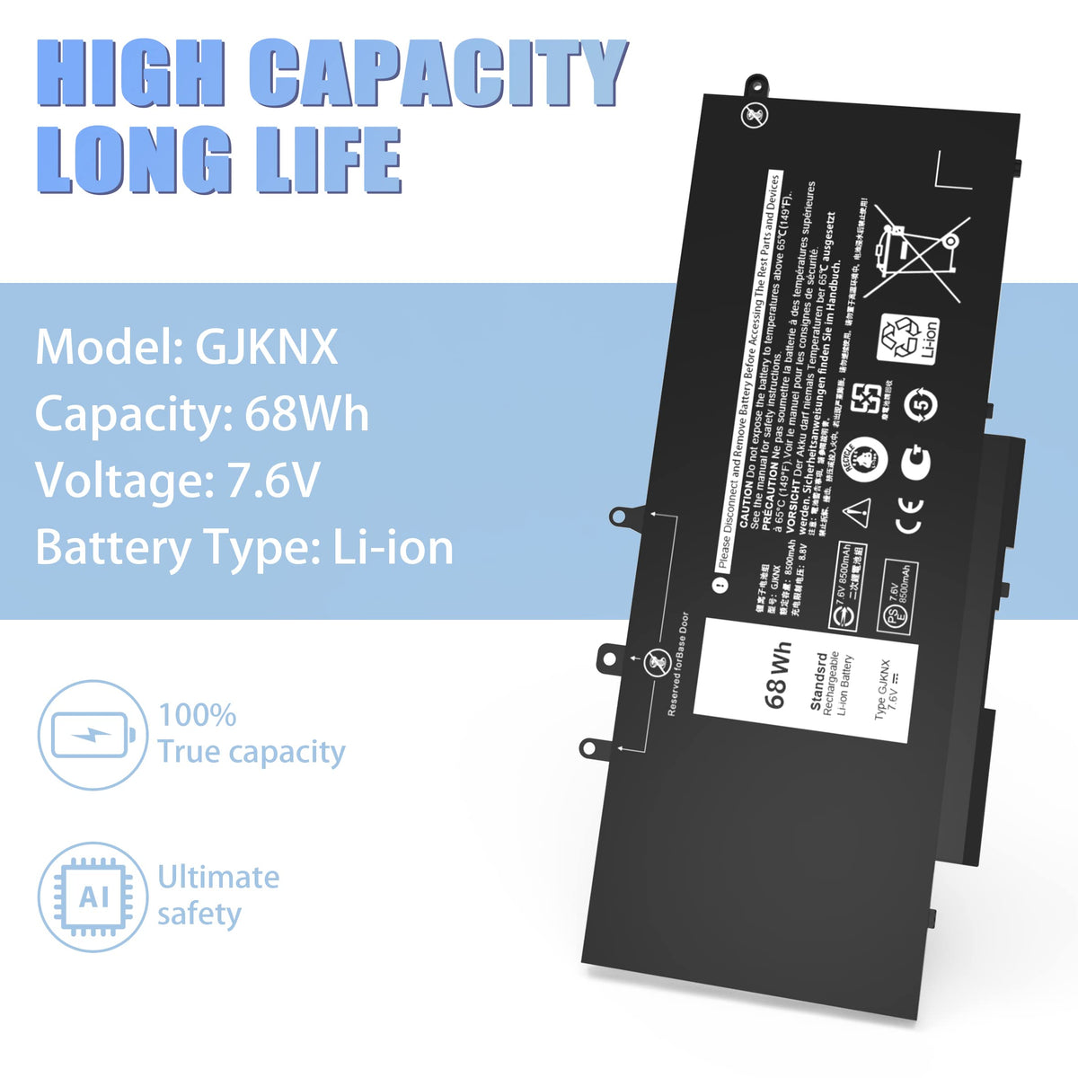 VNYUNQWE battery installed in a laptop demonstrating restored runtime benefit