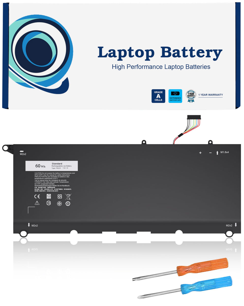 VNYUNQWE front packaging showing PW23Y battery and included tools for easy replacement