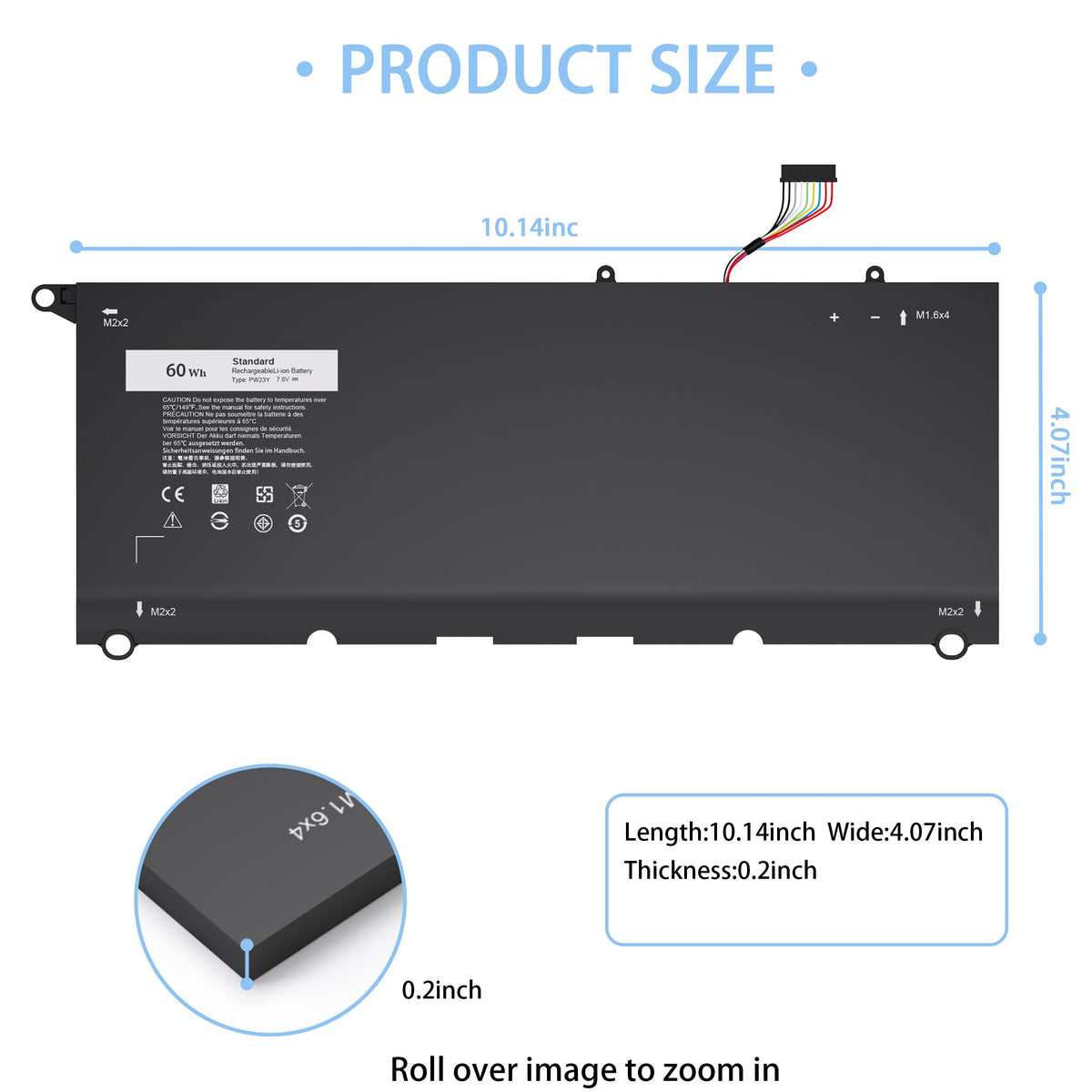 VNYUNQWE battery installed inside Dell XPS 13 9360 demonstrating straightforward swap