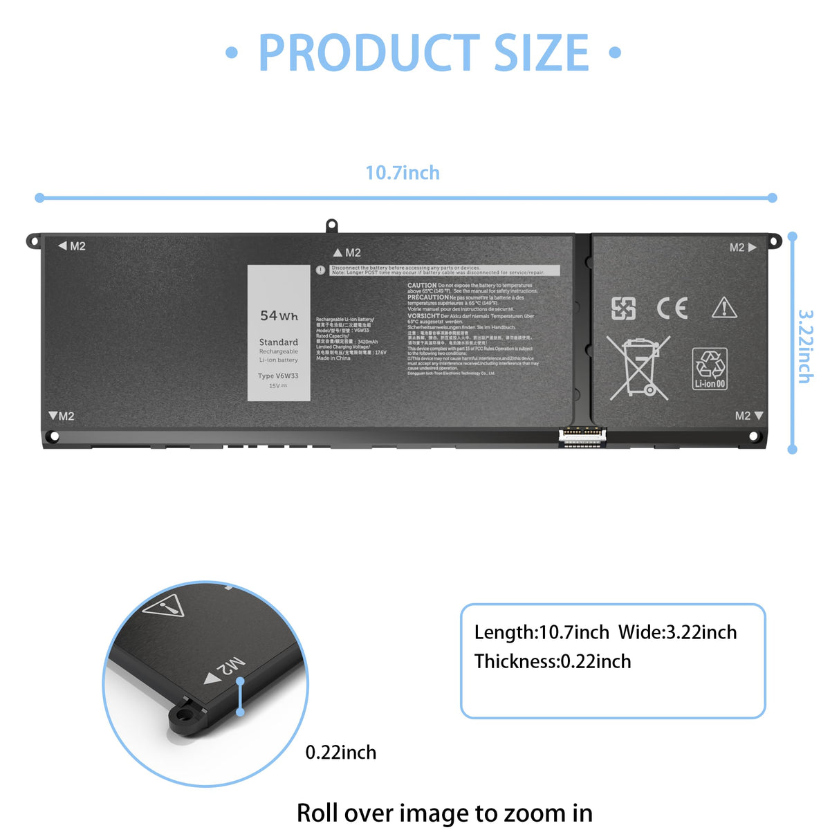 VNYUNQWE installed in Dell laptop demonstrating direct-fit replacement benefit