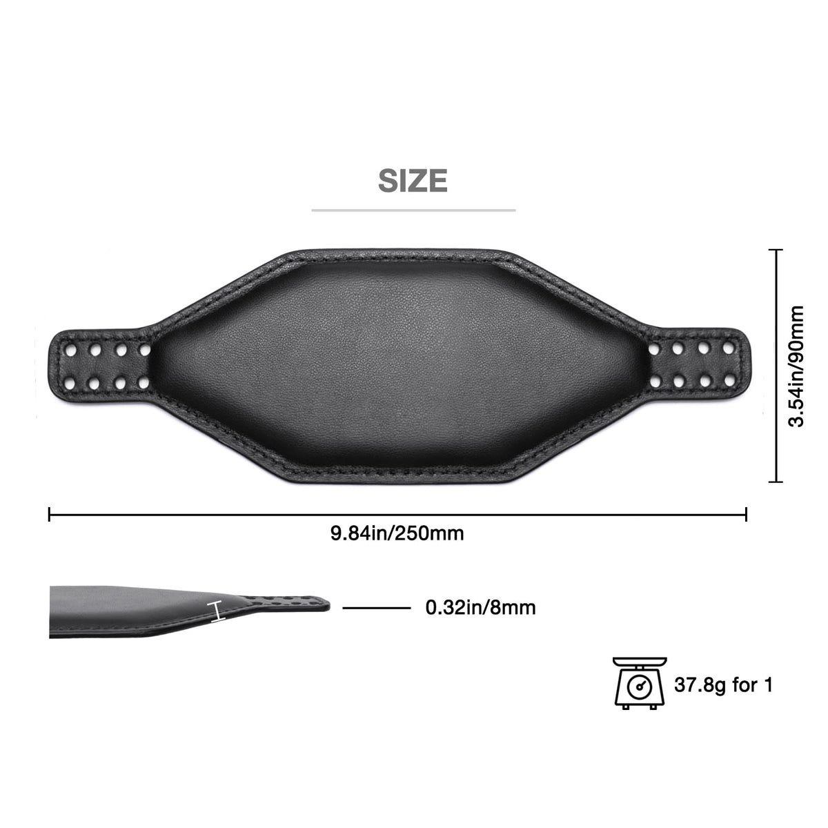 Voarmaks foam padding detail highlights 0-20 inch thickness to reduce headset pressure