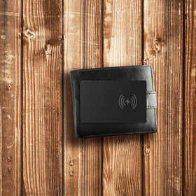 Vodeson ultra-thin profile next to credit card for scale and comfort