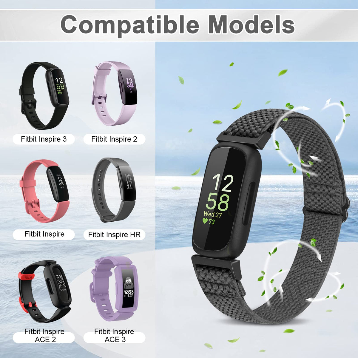 Vodtian elastic nylon loop band for Fitbit Ace 2 ideal for everyday wear for all ages.