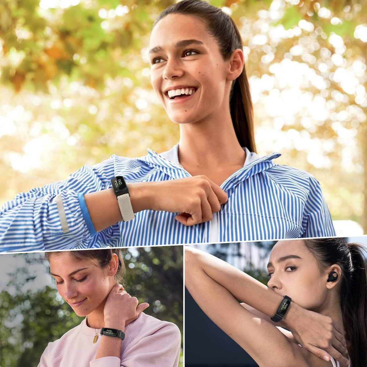 Vodtian elastic nylon loop band for Fitbit Ace 3 supports active workouts with stretchable comfort.