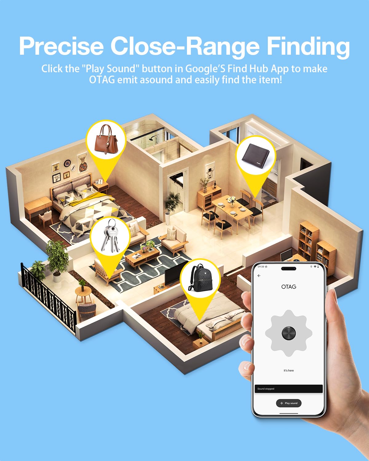 Vodyfu distance visualization on phone showing UWB guidance