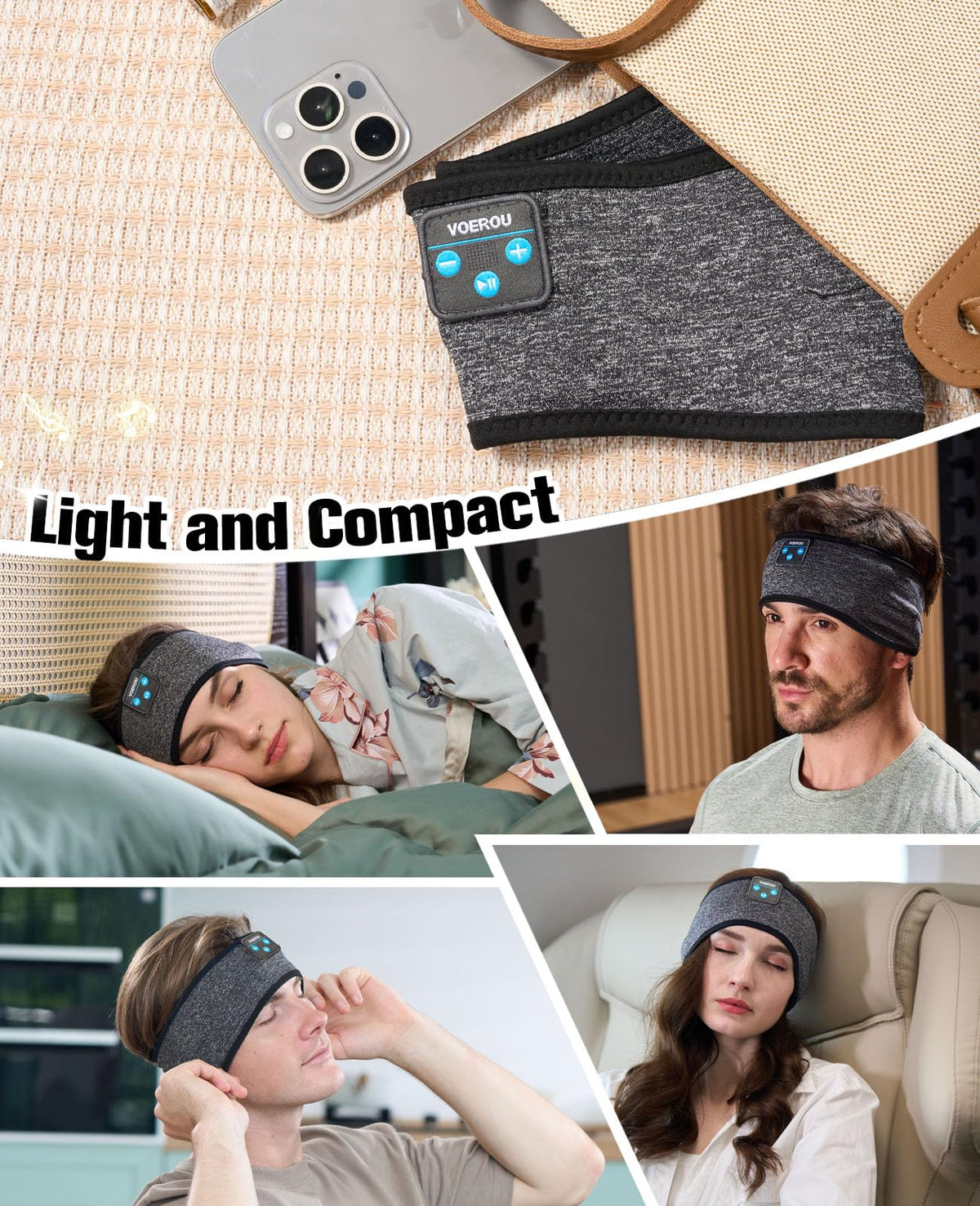 Voerou headband in yoga setting showing stable fit and sweat resistance