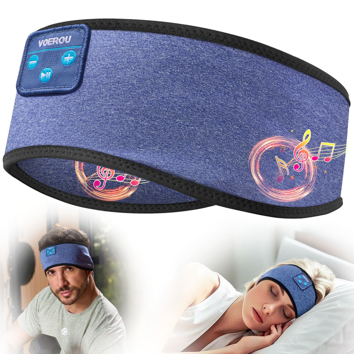 Voerou Sleep Headphones with ultra thin speakers for side sleeping relief