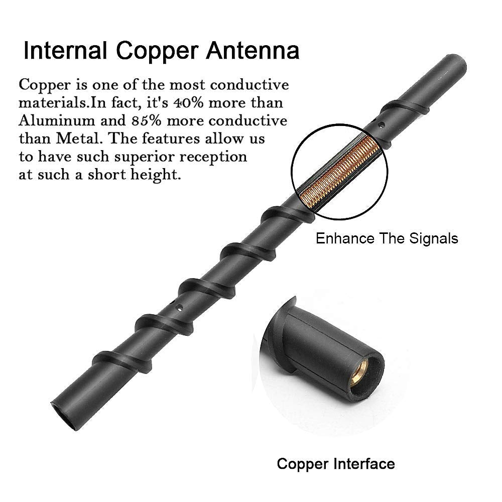 VOFONO antenna metal-rubber wrap highlights durability for daily driving.