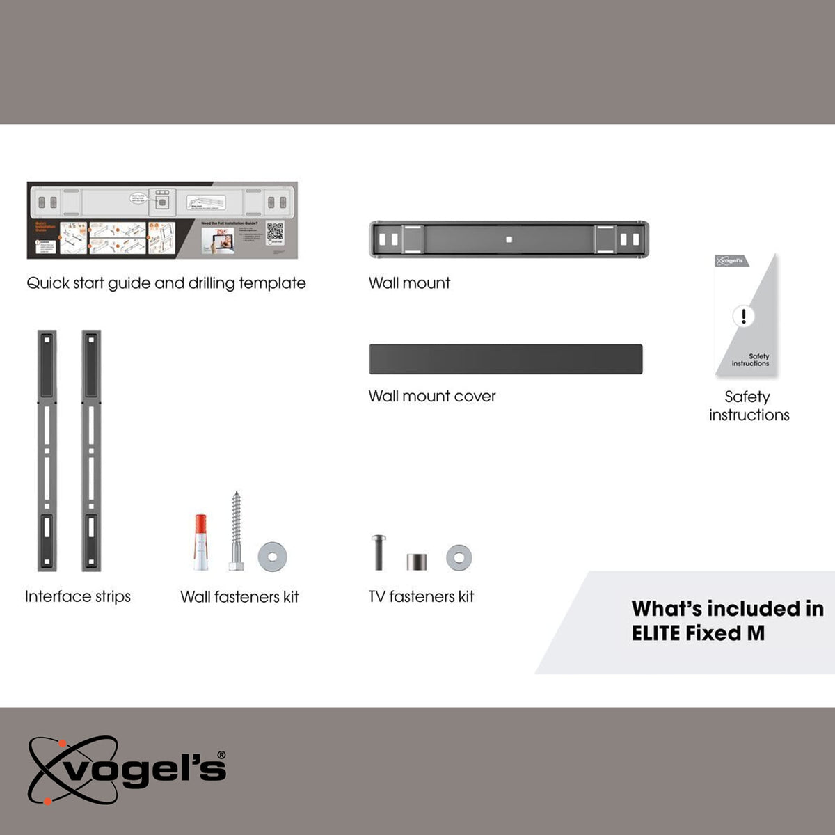 Vogel's Elite Fixed fits 32–77 inch TVs up to 165 lbs.