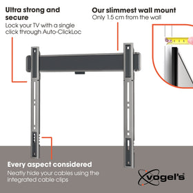 Vogel's Elite Fixed supports VESA up to 400x400 mm for broad compatibility.