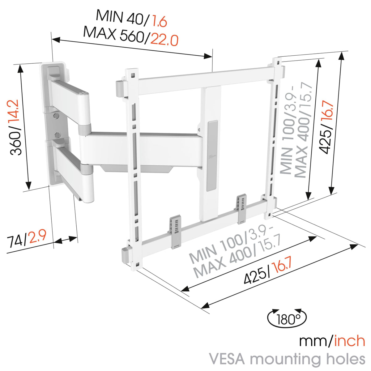 Vogel's TVM 5445 DrillRight AR app eases hole placement.