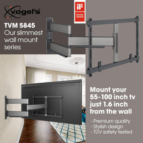 Vogel's ELITE mount compatible with 55–100 inch TVs across OLED and QLED.