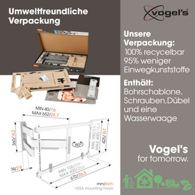 Vogel's TVM 5645 two-dimensional leveling ensures precise alignment after install.