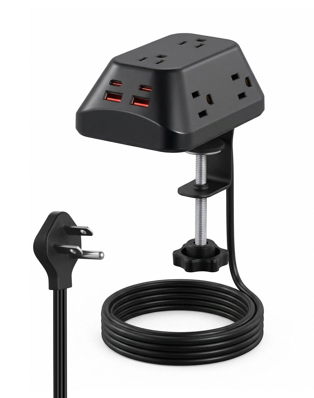 VOGVAMSIN desk-clamp power strip with six outlets for clutter-free workstation