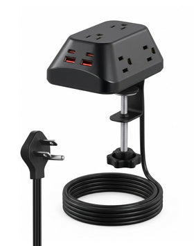 VOGVAMSIN desk-clamp power strip with six outlets for clutter-free workstation