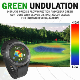 Voice Caddie T11 LT slope mode graphics indicate elevation changes