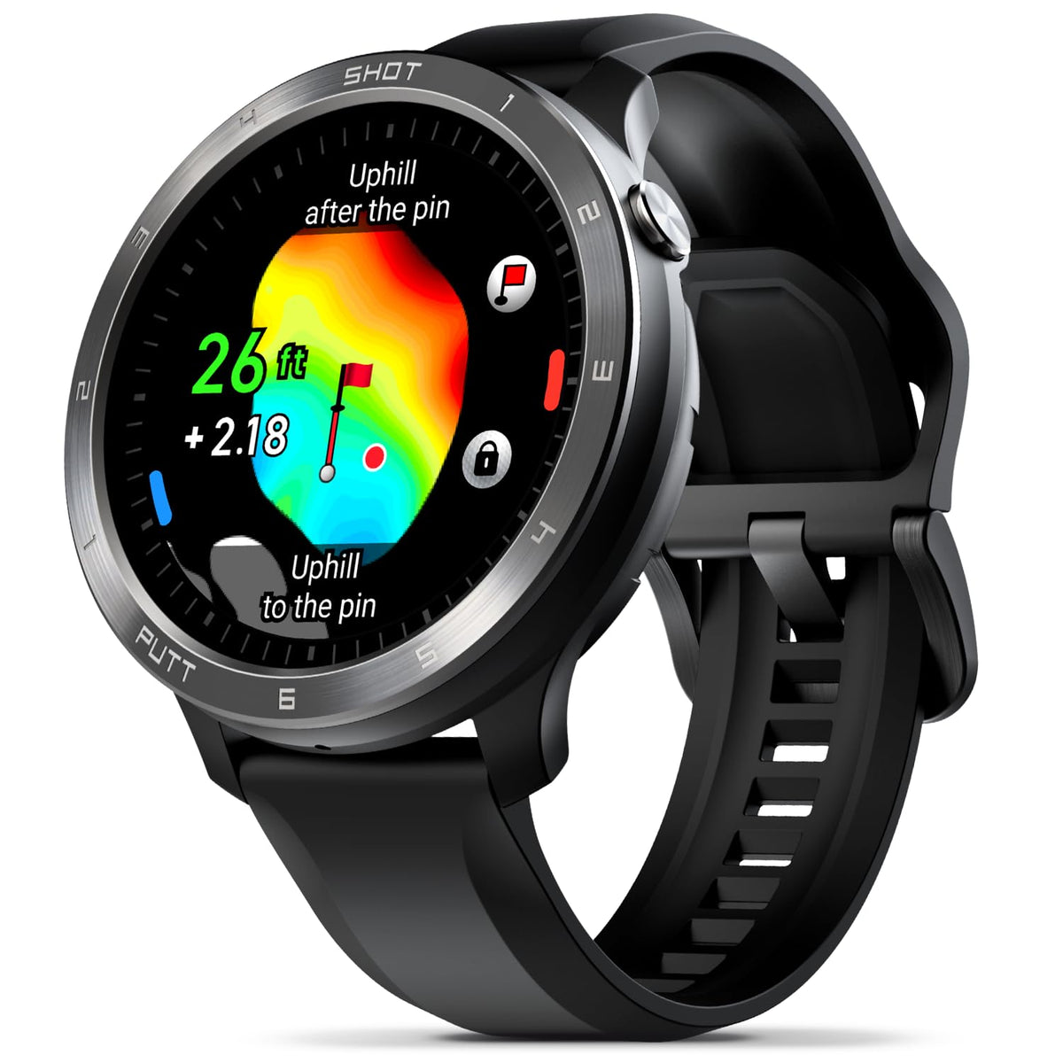 Voice Caddie T11 PRO with AMOLED display, vibrant visibility for all lighting conditions.