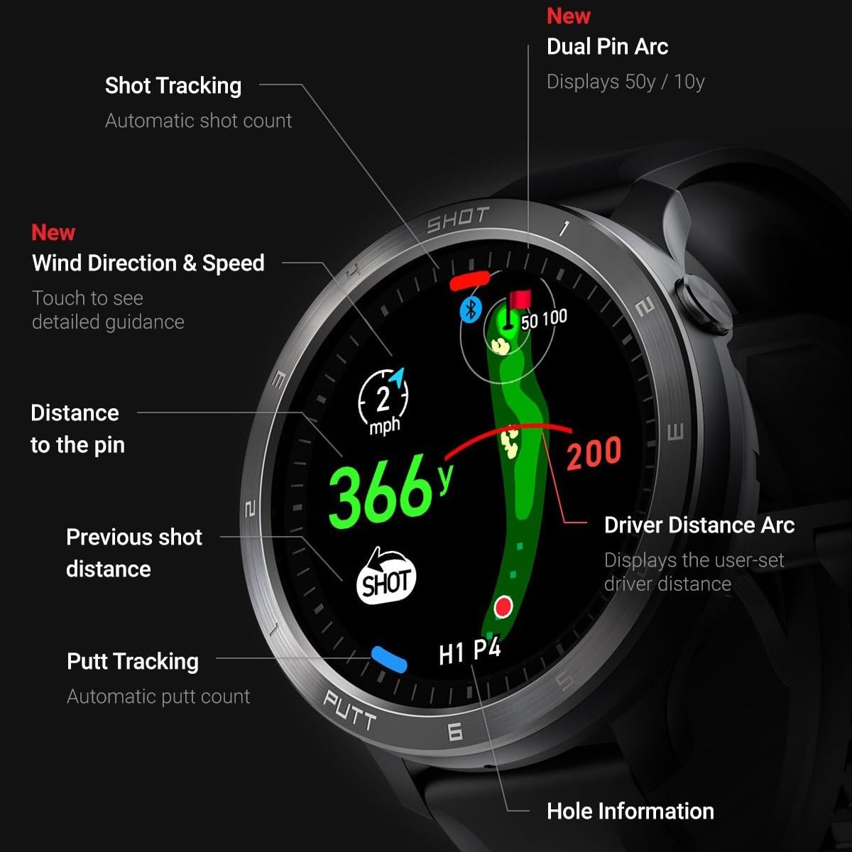 Voice Caddie T11 PRO club recommendation aids precise club selection on holes.