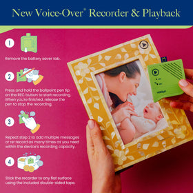 VOICEGIFT tucked into a scrapbook pocket preserving memories with audio