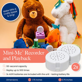 VOICEGIFT module inserted into a teddy bear pocket for discreet personalization