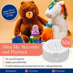 VOICEGIFT Mini-Me battery preloaded; out-of-the-box ready for immediate use.