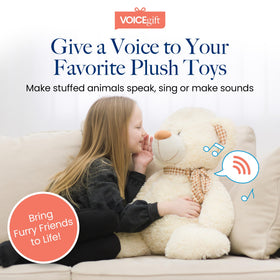VOICEGIFT Mini-Me inside plush toy assembly shows easy integration for DIY gifts.
