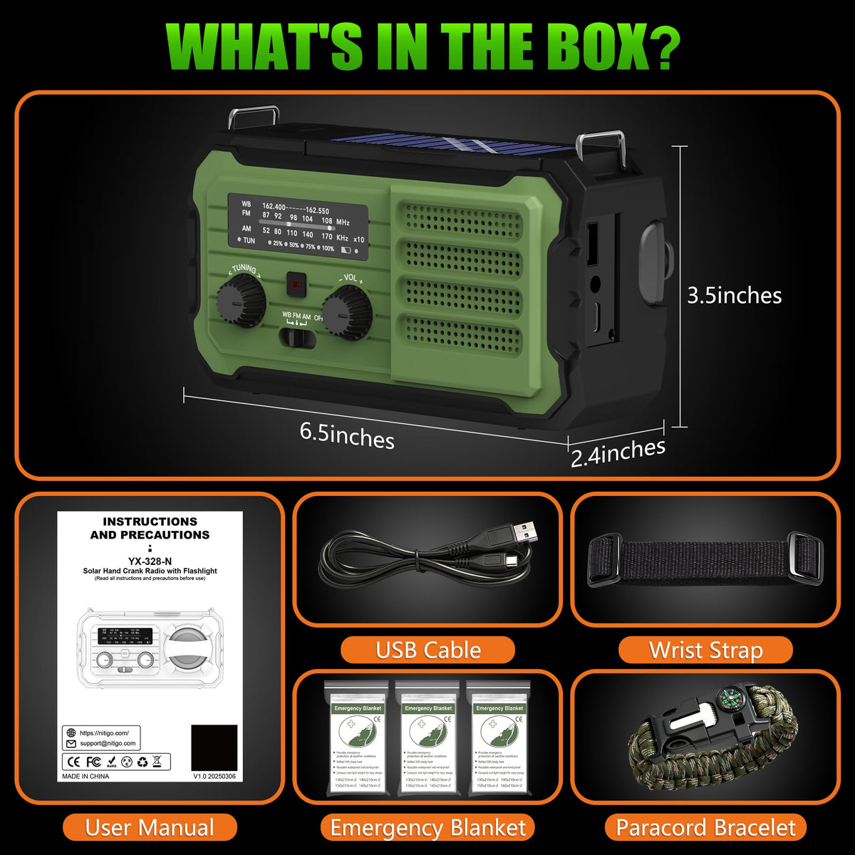 Vokida rear view showing USB port, headphone jack and label details