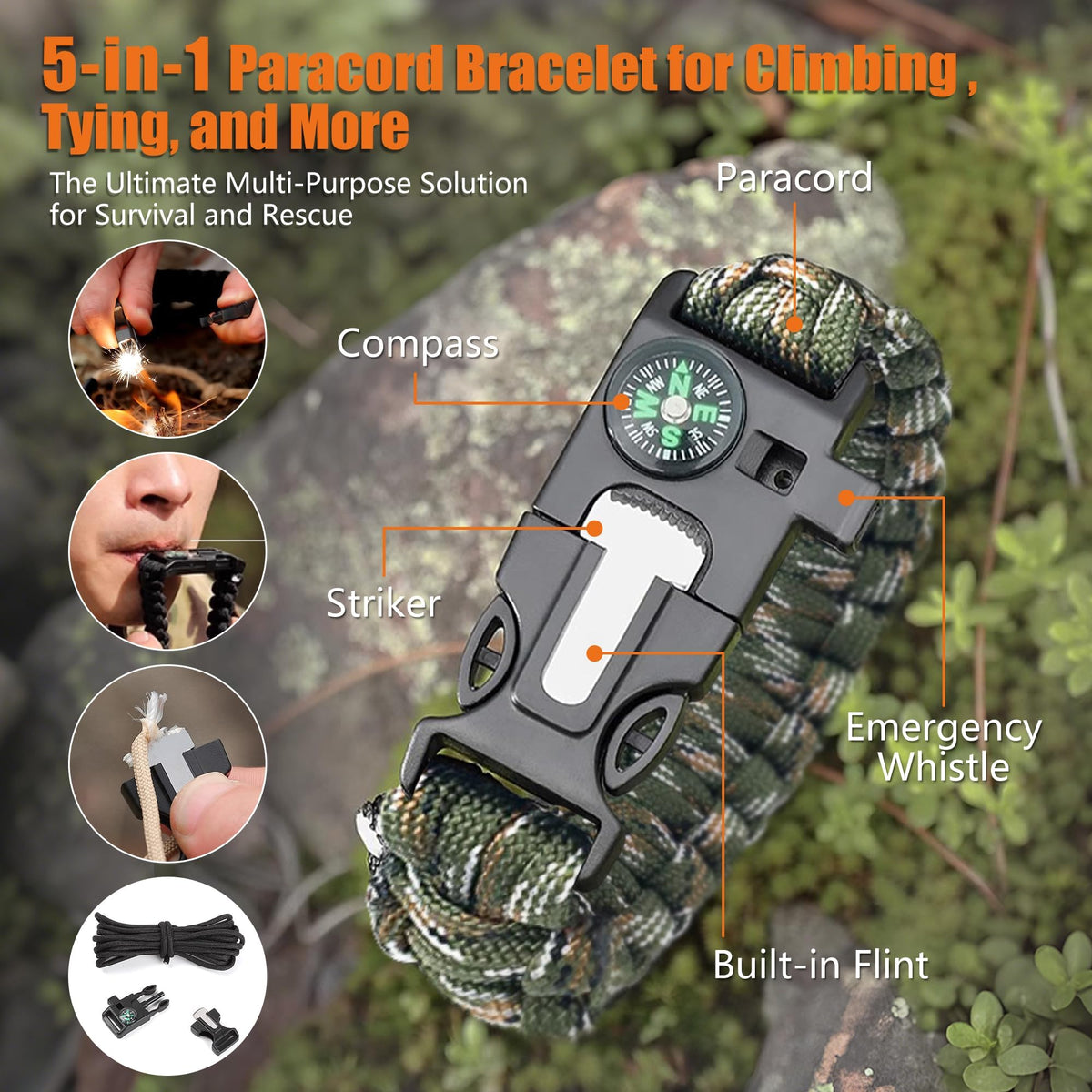 Vokida built-in flashlight and SOS button illuminated, improved visibility
