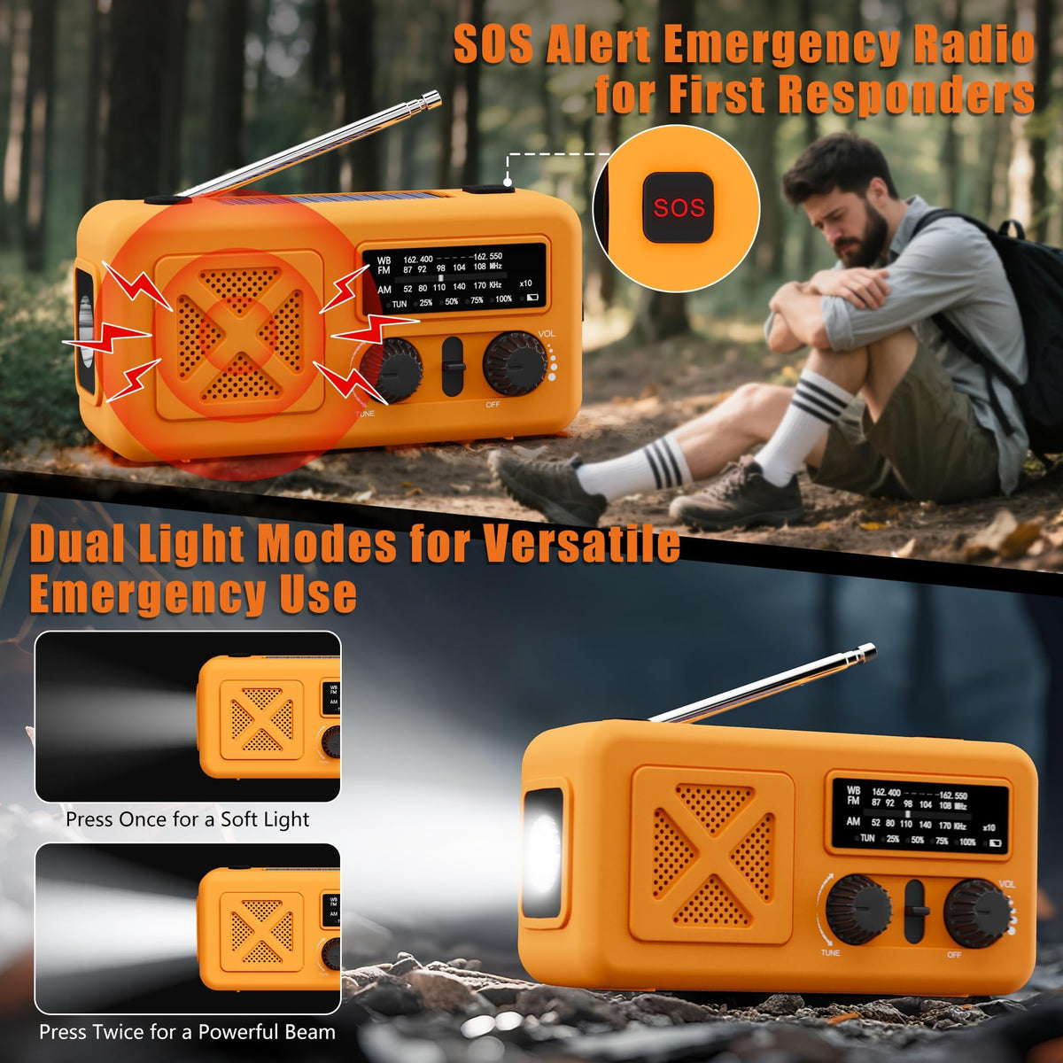 Vokida paracord bracelet with compass whistle and fire rod, survival-ready