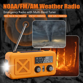 Vokida solar panel on radio top charging battery, extended power