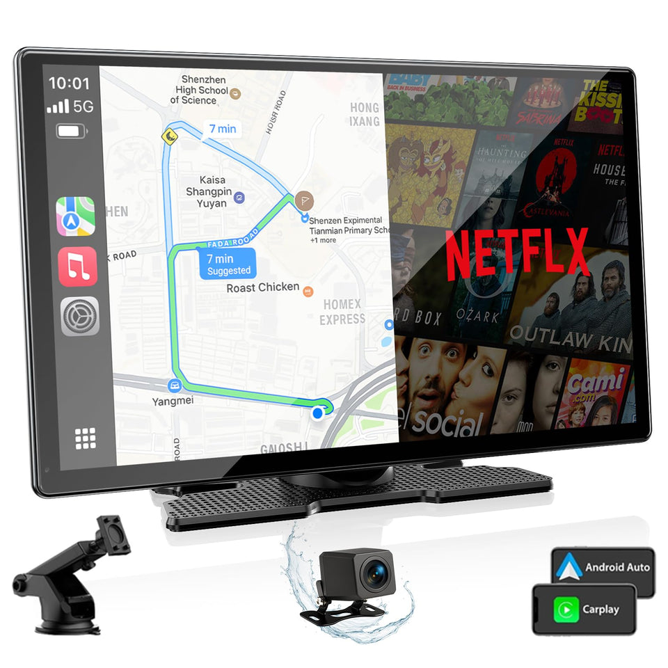 Volam 9-inch CarPlay screen front view offers intuitive navigation and entertainment.