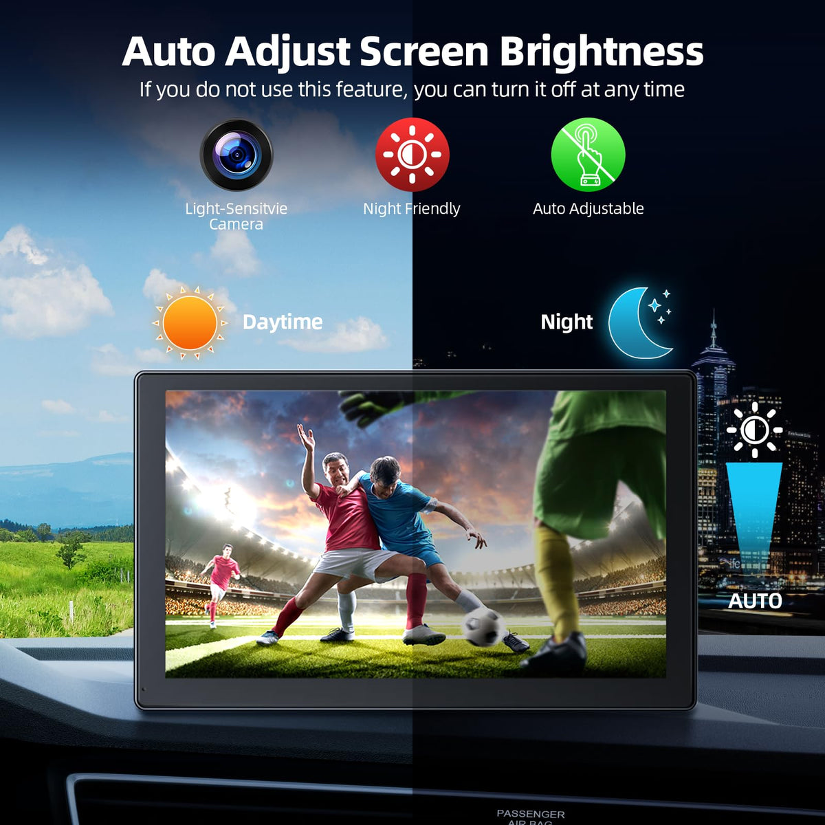 Volam CarPlay display featuring voice control for hands-free navigation and calls