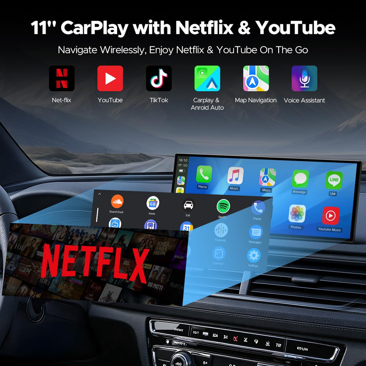 Volam screen streaming Netflix and YouTube directly on the ride.