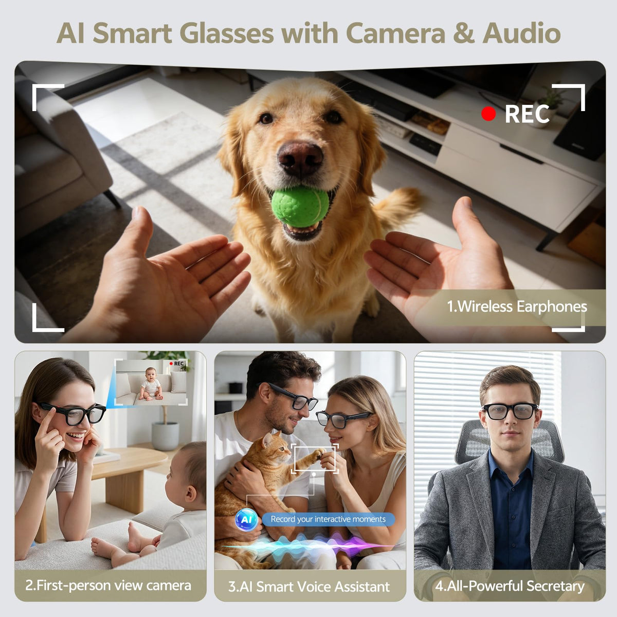 Voleeoa glasses capture crisp 4K video from your point of view.