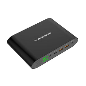 Volessence LED display and ports close-up for clear voltage and capacity reading