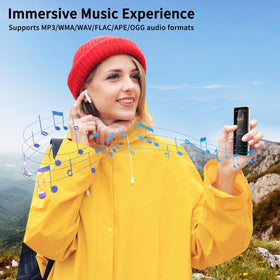 Volorful slim design MP3 player shown in a pocket-ready view