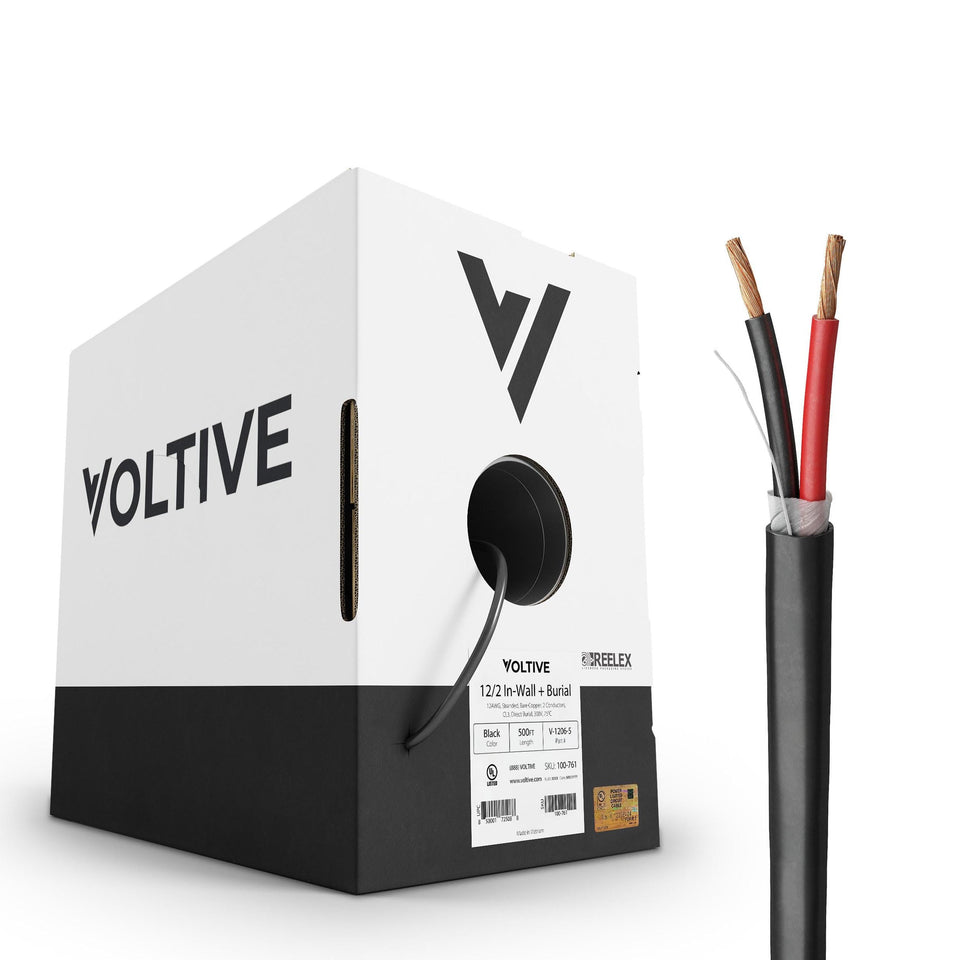 Voltive 12/2 speaker wire in-wall CL3 direct burial 500ft box in view