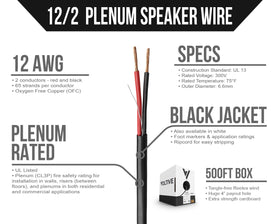 Voltive 12AWG two-conductor OFC wire reduces signal loss and improves durability.