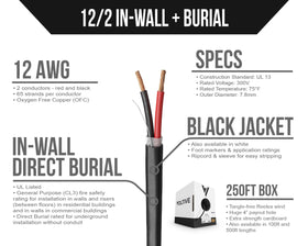 Voltive 12AWG two-conductor wire showing rugged flexibility for routing