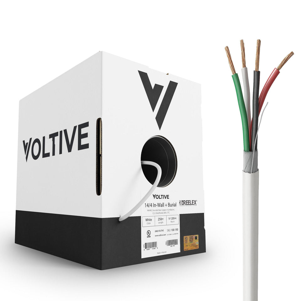 Voltive 14/4 speaker wire spool for tidy, efficient installations