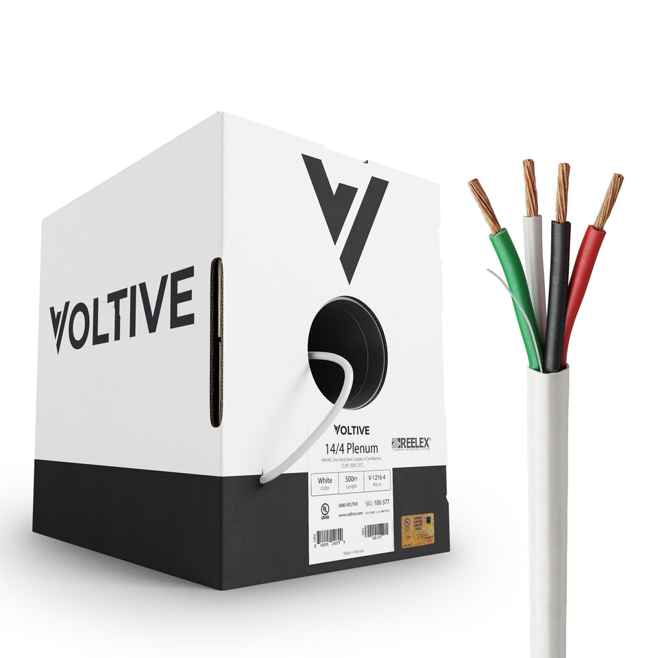 Voltive 14/4 speaker wire bulk pack with white jacket for clean installs.