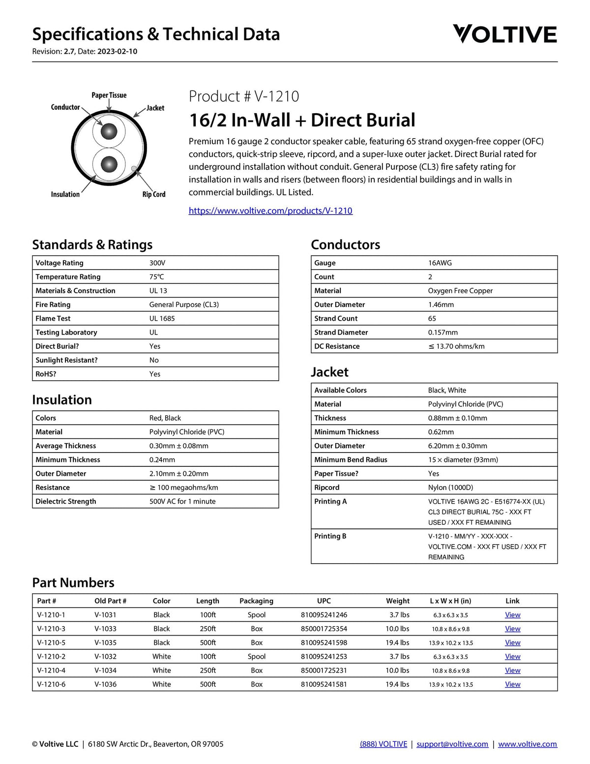 Voltive jacket foot markers and printed UL label for accurate measuring